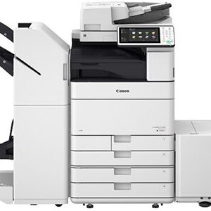 Canon imageRUNNER Advance C5535i prints up to 35 ppm (BW/Color) and scans up to 160 ipm (300 dpi) (BW, color, duplex). Its single-pass, duplexing document feeder holds up to 150 originals. Features motion sensor technology to wake from Sleep mode and the ability to remove blank pages when scanning. Prints striking images using Canon’s V2 color profile and 1200-dpi print resolution. ENERGY STAR certified and rated EPEAT Gold.