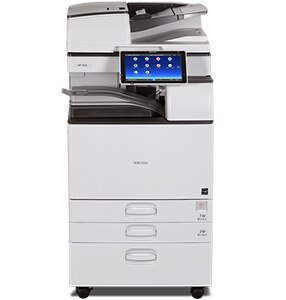 Ricoh MP 4055 produces up to 40 black-and-white prints/copies per minute, with 1200 x 1200 dpi max print resolution. Use the Smart Operation Panel to copy, print, scan and fax quickly. Load up to 220 single-sided or double-sided color or black-and-white originals in the Single Pass Document Feeder for fast & easy scanning. Easily share information from your smartphone or tablet using the MFP.